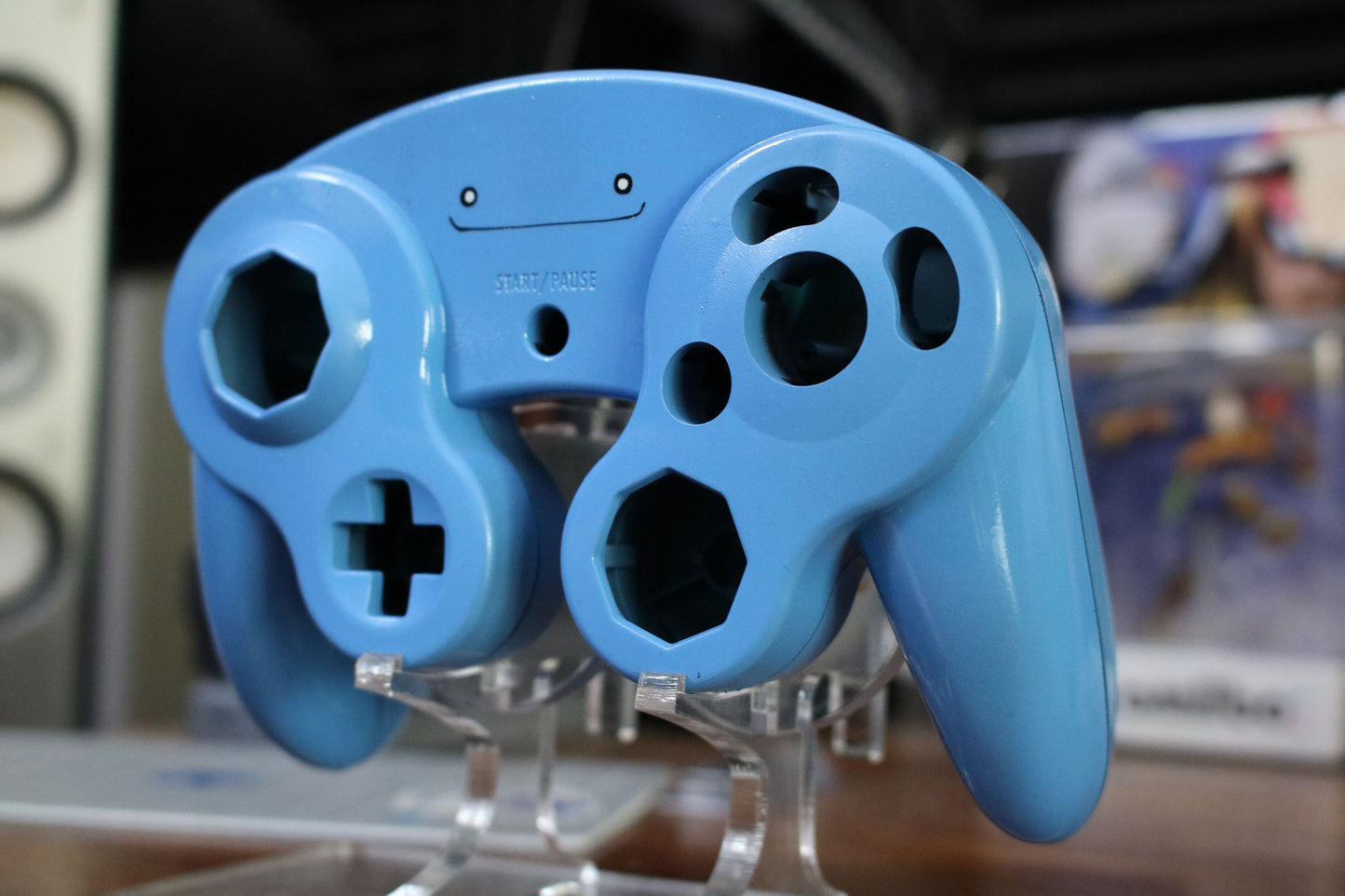 Custom Painted Official Nintendo GameCube Controller Shell (OEM) | Super Smash Bros. Melee & Ultimate | Pokémon | Wooper |