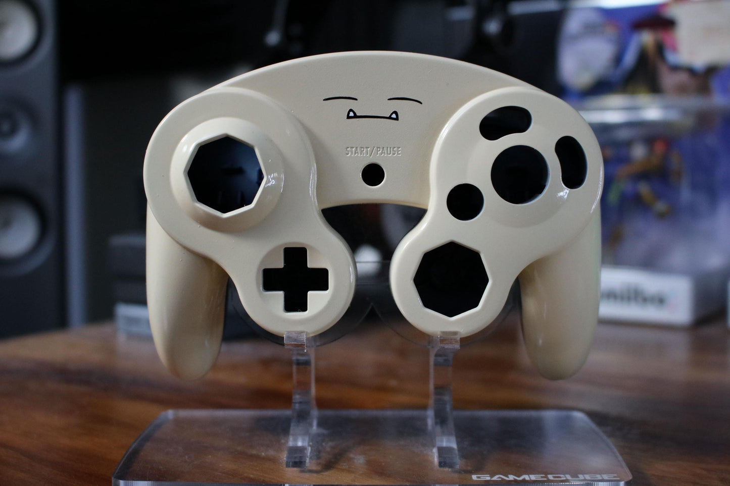 Custom Painted Official Nintendo GameCube Controller Shell (OEM) | Super Smash Bros. Melee & Ultimate | Pokémon | Snorlax |